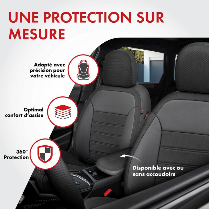 Image du produit Walser Housse de siège pour VW Tiguan (5N) 09/2007-07/2018, 2 housses de siège individuelles