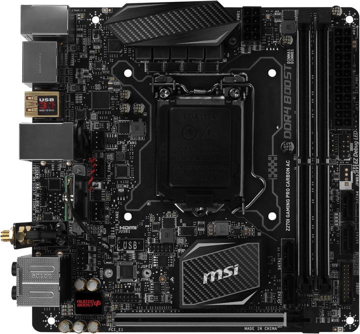 Produktbild MSI Z270I Gaming Pro Carbon AC (LGA 1151, Intel Z270, Mini-ITX)