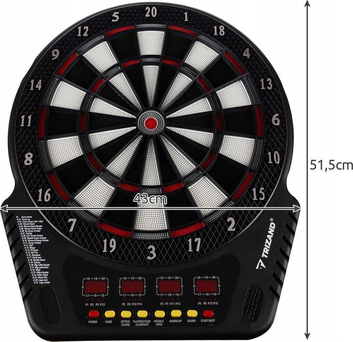 Actual product image Trizand Electronic Dartboard with 27 Games and Accessories