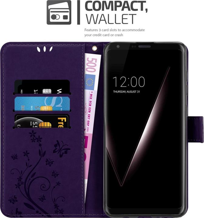 Image du produit Cadorabo Étui Flower Book pour LG V30 / V30+ / V30S / V30S+ (LG V30+, LG V30S+, LG V30)
