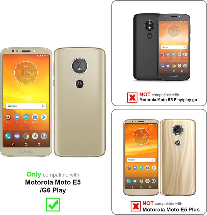 Actual product image Cadorabo Book with stand function cover (Motorola Moto E5)
