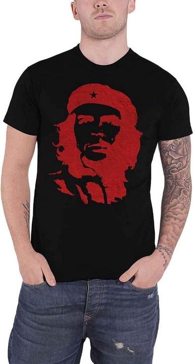 Image du produit Che Guevara T-Shirt unisexe adulte en coton rouge sur noir (XXL)