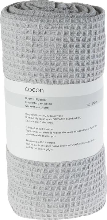 Actual product image Cocon Cotton blanket 150 x 200 cm, grey (150 x 200 cm)