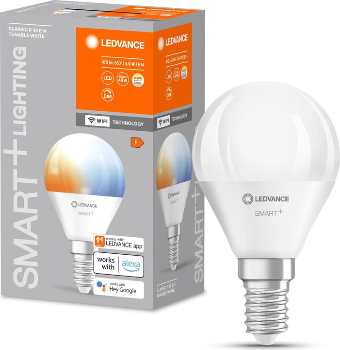 Produktbild Ledvance Smart+ Wifi Mini Bulb (E14, 4.90 W, 470 lm, 1 x, F)