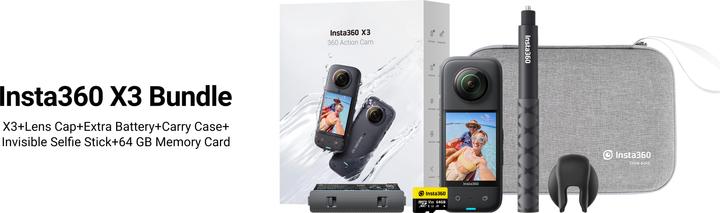 Immagine prodotto Insta360 X3 Combo avanzato (30p, 5.7K, Bluetooth, WiFi)