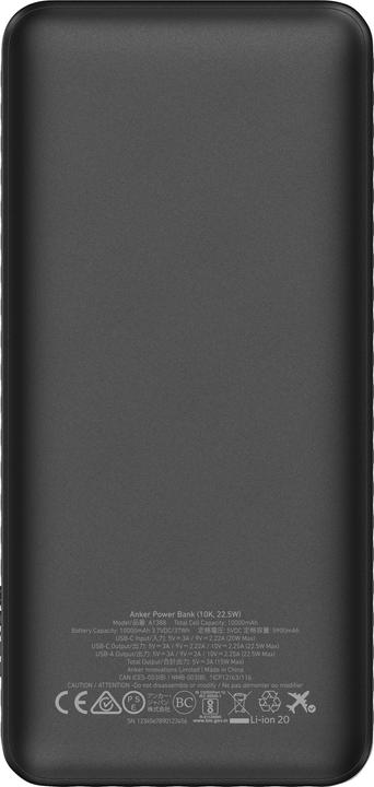 Produktbild Anker PowerBank 10000mAh 22.5W black (10000 mAh, 22.50 W, 22.50 Wh)