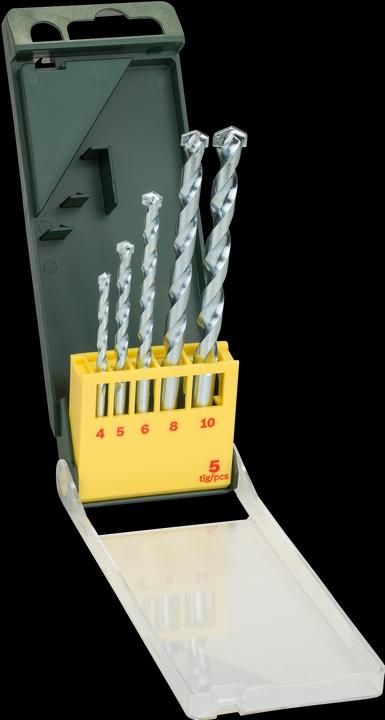 Bosch Zubehör Steinbohrer-Set, 5-teilig, Durchmesser: 4 - 10 mm, HM-Steinbohrer (4-10 Millimeter)