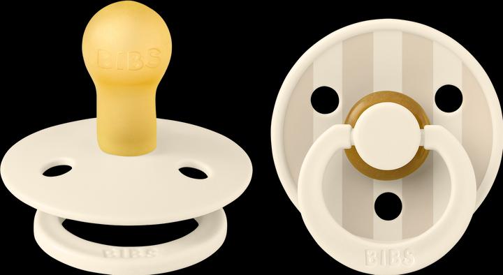 Bibs Studio Nuggi Colour 2 PACK Latex Round 0-6m Pin Ivory Steel Blue Mix (2 x, up to 6 M.)