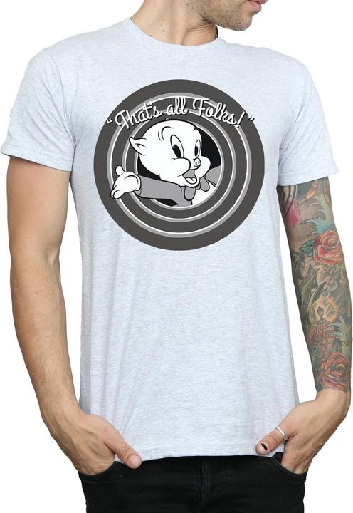 Immagine prodotto Looney Tunes That's All Folks Maglietta Porky Pig Uomo (S)