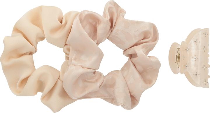 Actual product image Trisa Fashion Haarklammer mit Strass & Scrunchie Beige 3 Stk. (Comb)
