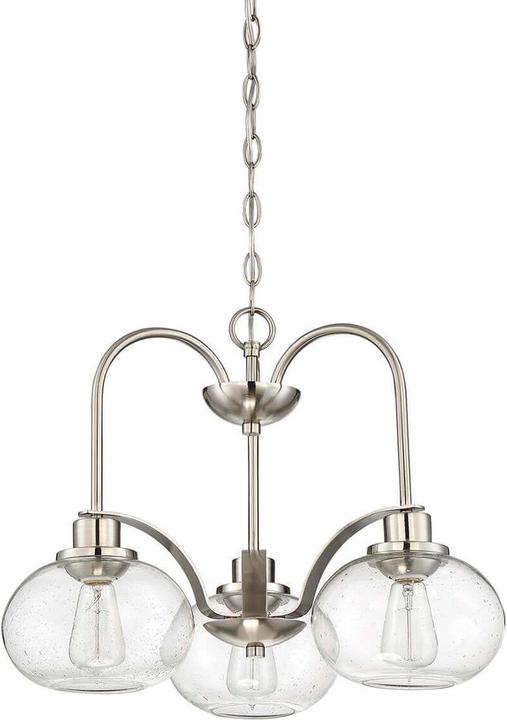 Elstead Lighting Trilogy chandelier E27 triple brushed nickel (56 cm)