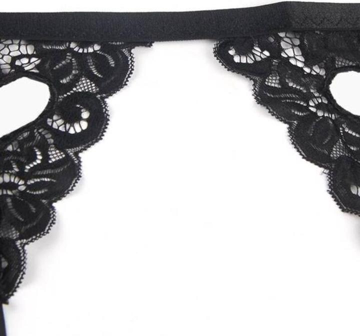 Actual product image Subblime Three-Piece Set Bra+ Garter Belt + Thong S/M (M)