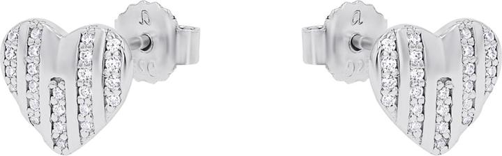 Actual product image S.Oliver Ear jewellery for ladies, 925 Sterling silver, zirconia synth. | heart (Silver 925)