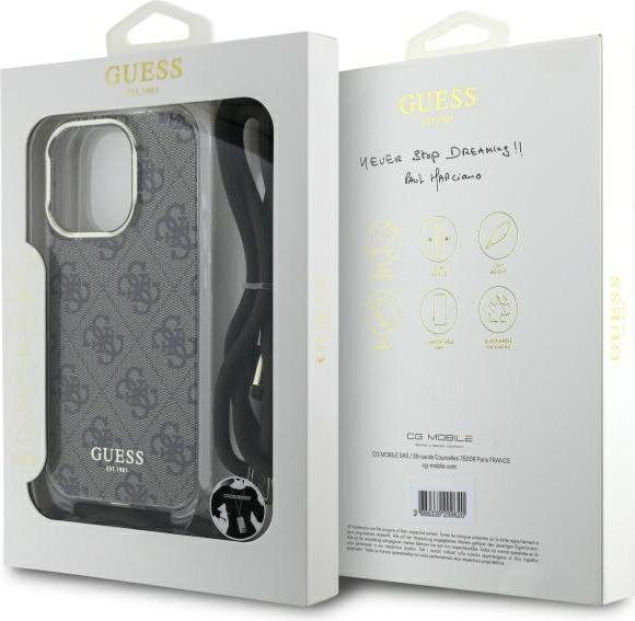 Produktbild Guess GUHCP16LHC4SEW iPhone 16 Pro 6.3" brązowy/brown hardcase Crossbody Cord 4G Print