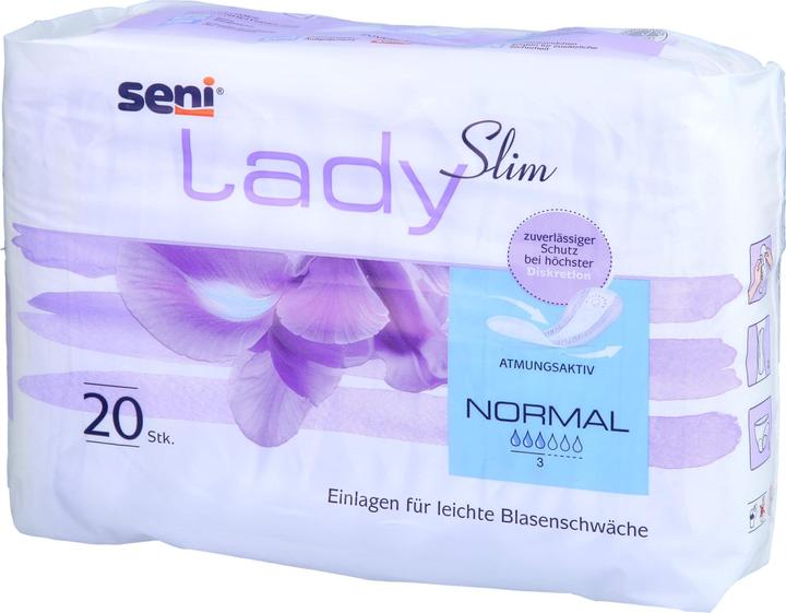 Produktbild Seni Lady Slim Normal Einlage atmungsaktive anatomische 10.5x28cm 3 Tropfen (20 x, Normal)