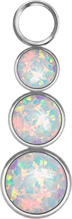Produktbild Star Piercing Anhänger silber drei Opale weiss (ohne Messing, Chirurgenstahl 316L)