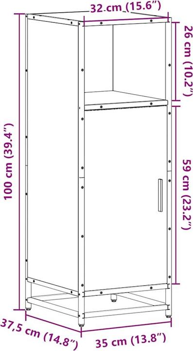 Image du produit VidaXL Armoire de salle de bains Gris Sonoma 35x37,5x100 cm Bois composite