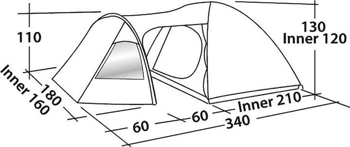 Image du produit Easy Camp Leicester (Tente igloo, 4.30 kg, 3 personnes)