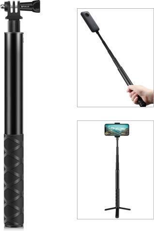 Produktbild Puluz 110cm Metal Selfie Stick Monopod w Invisible Adapter Base & Screw for Insta360 One RS / X2 / X3 / X4