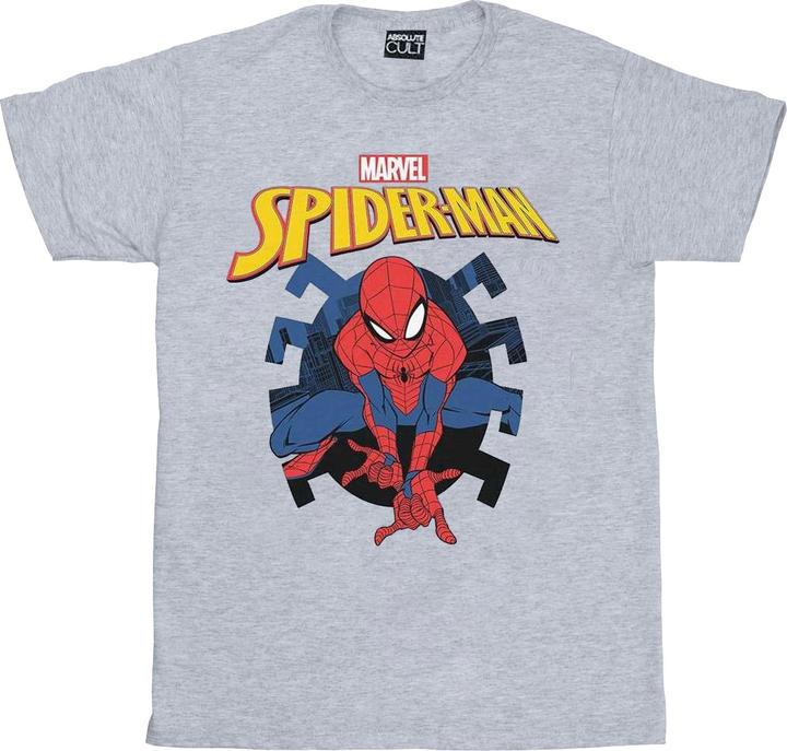 Actual product image Boys Spider-Man Web Shooting Emblem Logo T-Shirt (140, 146)