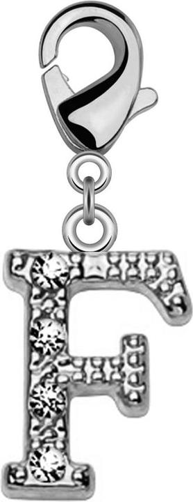 Actual product image Star Piercing Pendant with crystal letter F (Brass)