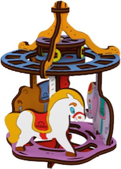 Actual product image Ugears Coloring Carrousel 23pcs (fr-de-en-pol-es-ukr)