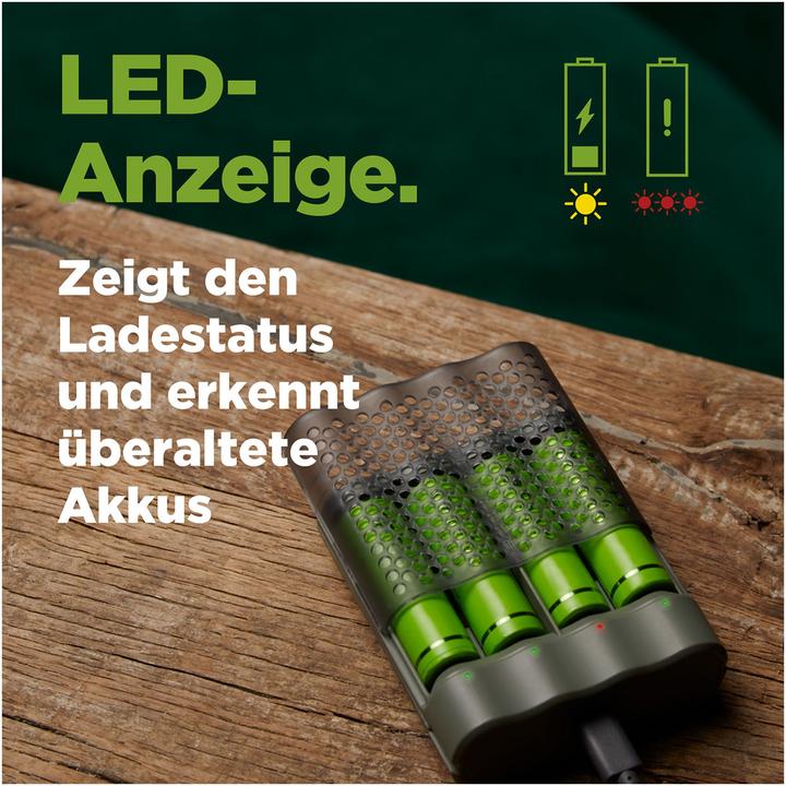 Image du produit GP Batteries ReCyko M451/270 4-Port USB Ladegerät inkl.4xAA NiMh 2600mAh (5 pcs, AA, 2600 mAh, Batterie)