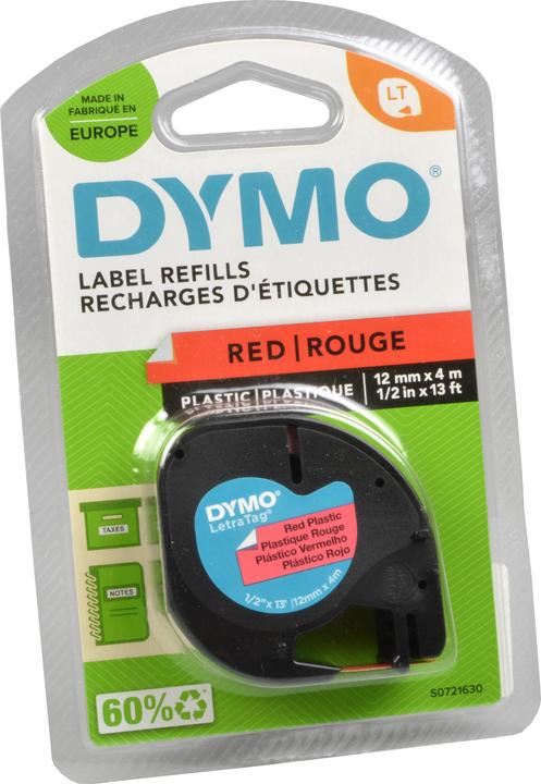 Produktbild Dymo Plastikband schwarz auf rot (1.20 cm, Rot)