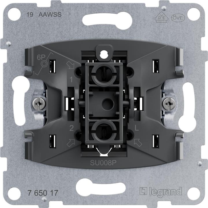 Actual product image Legrand SEANO insert push-button 765017 w.changeover contact w.N terminal 10A