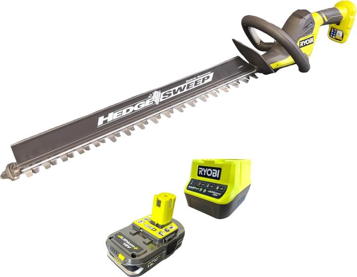 Actual product image Ryobi RY18HT55A-115 18 V ONE+ cordless hedge trimmer 55 cm + 1x battery 1.5 Ah + charger (Cordless hedgecutters)
