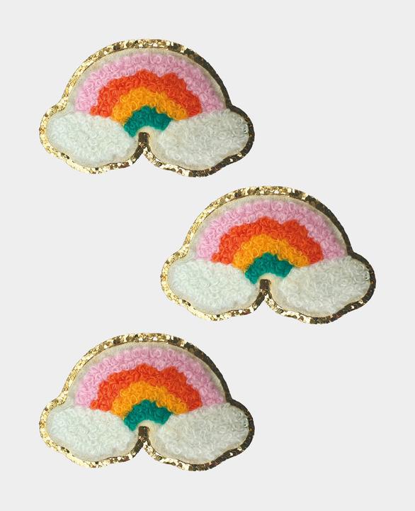 Actual product image I Am Creative Iron on patch rainbow patch (3 x)