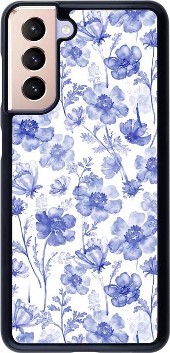 Produktbild PhoneLook Hülle Spring 23 watercolor blue flowers (Samsung Galaxy S21 5G)