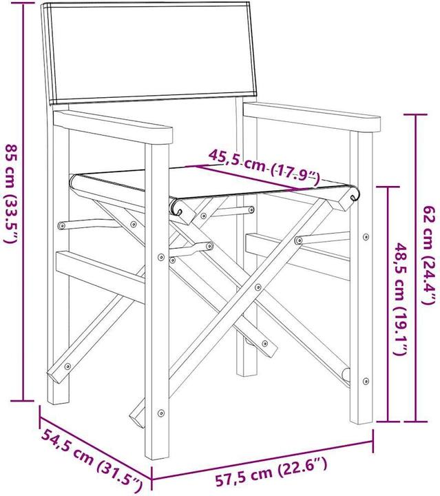 Immagine prodotto VidaXL Sedie da regista 2 pezzi. Teak pieghevole