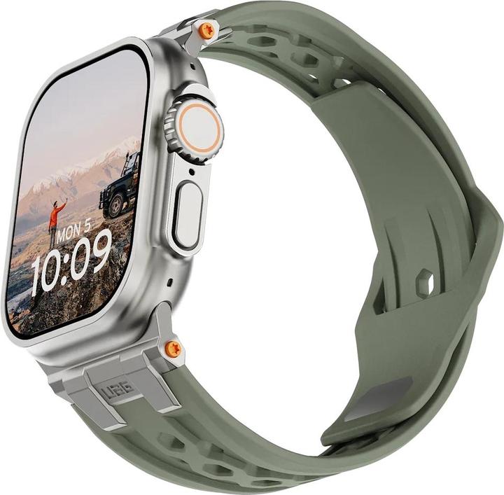 Immagine prodotto UAG Urban Armor Gear Monarch Strap| Apple Watch Ultra/42/44/45/46mm| oliva/titanio| (194158117236) (Fluoroelastomero, Gomma)