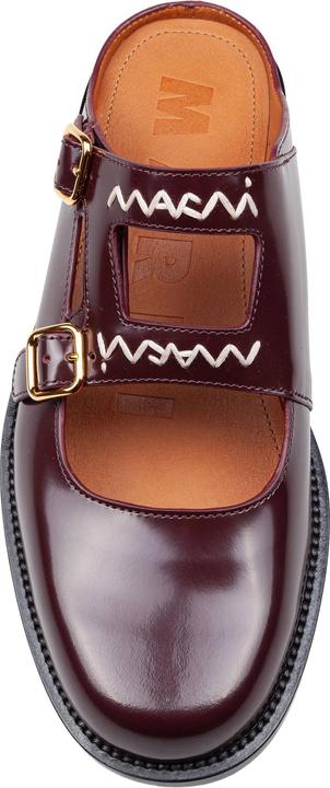 Produktbild Marni moccasin sabot in brushed leather color bordeaux (39)