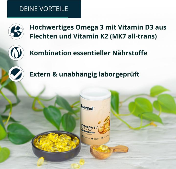 Produktbild Brandl Omega 3 + D3 K2 (1 Stück, Kapseln, 180 g)