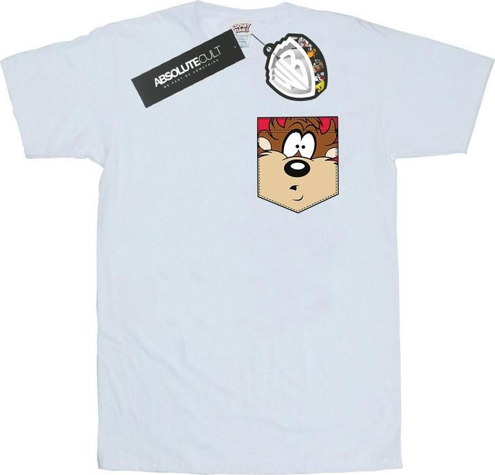 Immagine prodotto Looney Tunes Tasmanian Devil Face Faux Pocket Maglietta Uomo (XL)