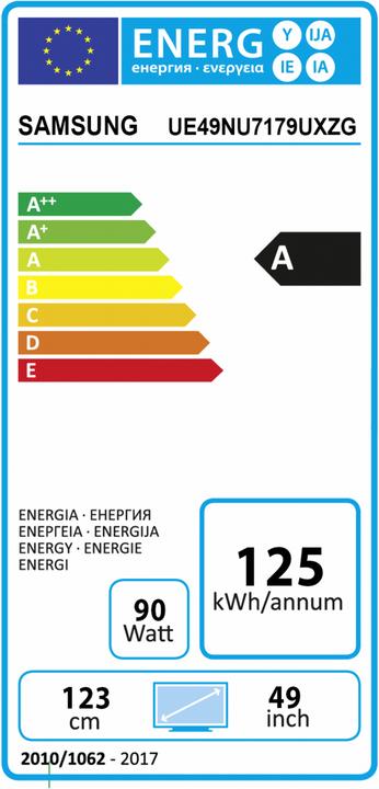 Energie-Label Samsung UE49NU7179UXZG (49", LCD, UHD)