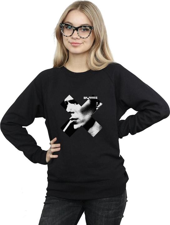 Immagine prodotto David Bowie Cross Smoke Boyfriend Fit Felpa Donna (L)