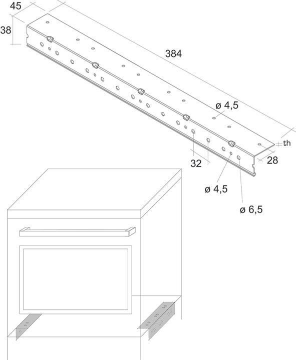 Immagine prodotto OK-Line Squadretta di appoggio per elettrodomestici da incasso (1 pz.)