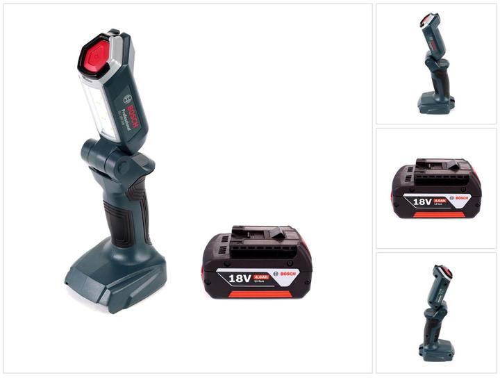 Image du produit Bosch Professional GLI 18V-300 Lampe sans fil + 1x Batterie GBA 18 V 4,0 Ah - sans Chargeur (300 lm)