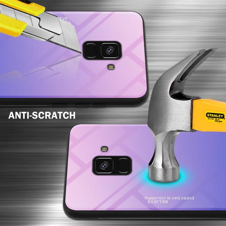 Image du produit Cadorabo Couverture en verre TPU 2 couleurs (Samsung Galaxy A8 (2018))