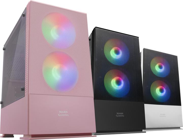 Actual product image Mars Gaming Boitier Mini Tour Micro Atx Mcz RGB Avec Panneau Vitré (Rose) (mATX, Mini-ITX)