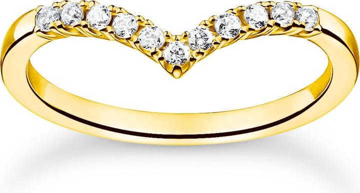 Produktbild Thomas Sabo Ring V Form mit Weissen Steinen Gold (56, 925 Silber)