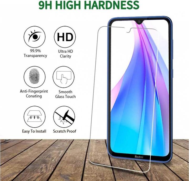 Actual product image Screenguard Xiaomi Redmi Note 8T bulletproof glass protective film Case Friendly Design (1 Piece, Xiaomi Redmi Note 8T)