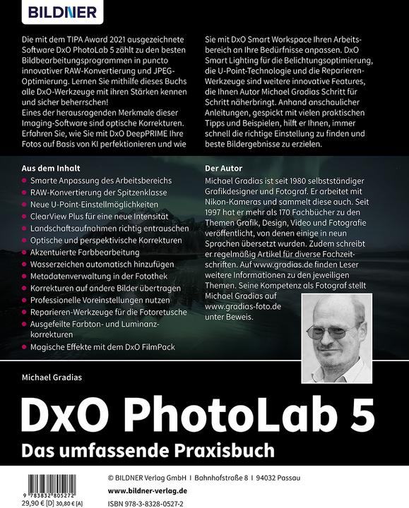 Nutritional values and ingredients DxO PhotoLab 5 - Das umfassende Praxisbuch (German, Michael Gradias, 2022)
