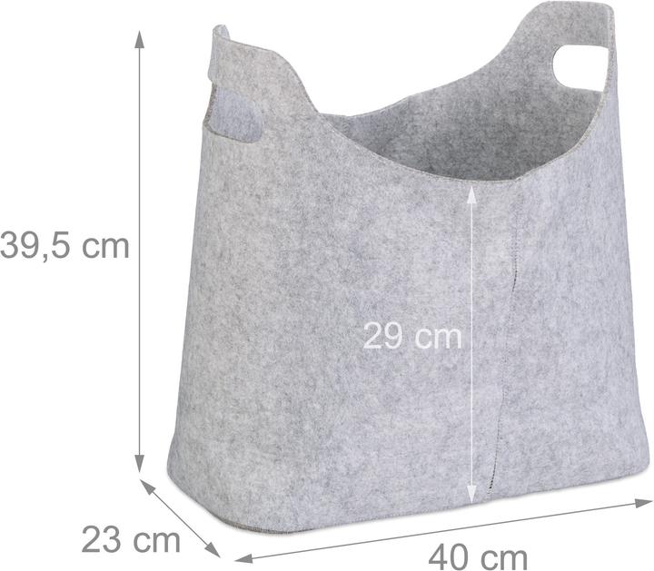 Actual product image Relaxdays Felt Firewood Basket (23 x 40 x 39.5 cm)
