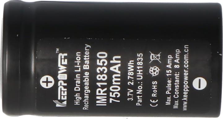 Actual product image Keeppower Battery IMR18350 (1 pcs., 18350, 750 mAh)