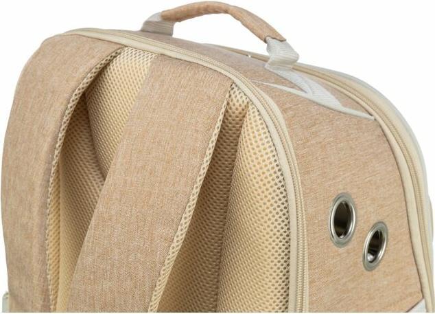 Immagine prodotto Trixie Zaino porta animali Willow beige/marrone (Gatto, Cane, Riflettori, Traspirante)
