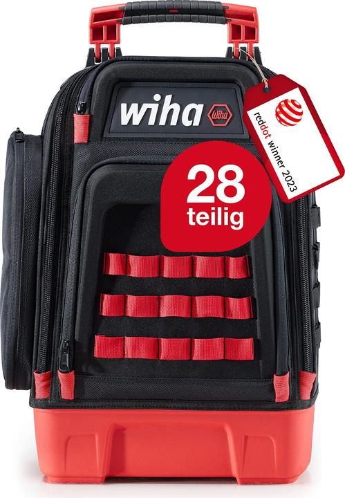 Actual product image Wiha Electrician's tool rucksack 27 pce electrician's basic equipment sturdy stand-up base laptop (28 pieces)